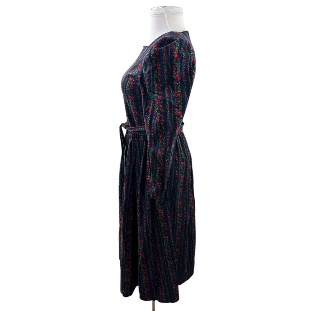 Vintage Laura Ashley Corduroy Square Neck Puff Sleeve Dress Cottagecore Prairie - Picture 7 of 16
